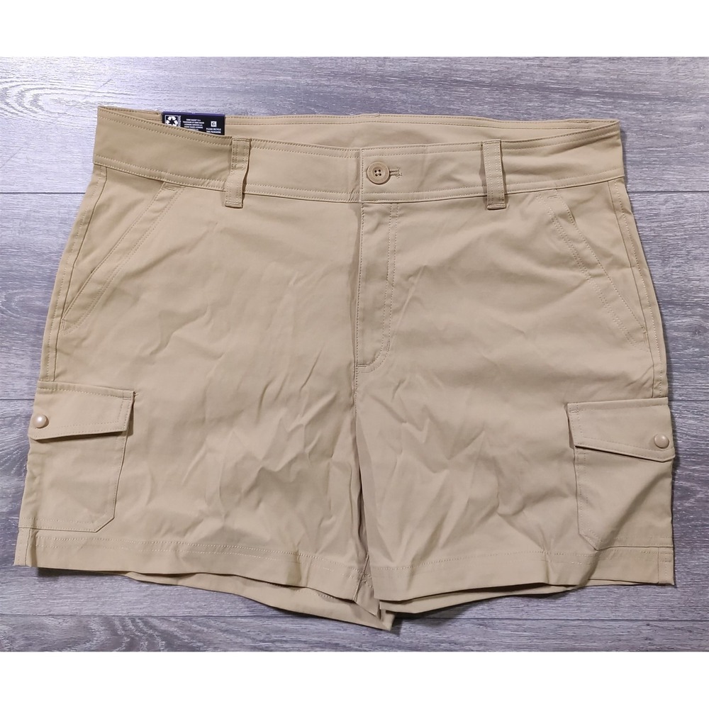 Eddie Bauer Shorts Womens Size 16 Khaki Tan Cargo Pocket Trail Bottoms Utility